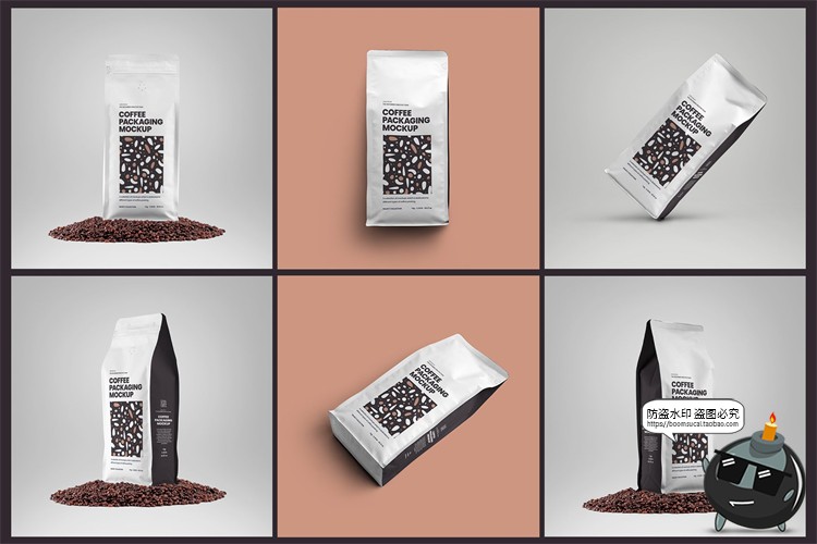 图片[3]-自立自封袋咖啡豆种子产品包装贴图效果图展示样机PSD模板PS素材-设计猿