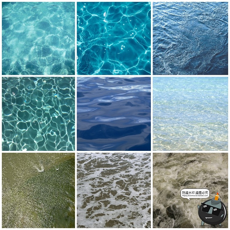 水面海面湖面水纹浪花纹理效果后期合成波纹泡沫景观JPG图片素材-设计猿