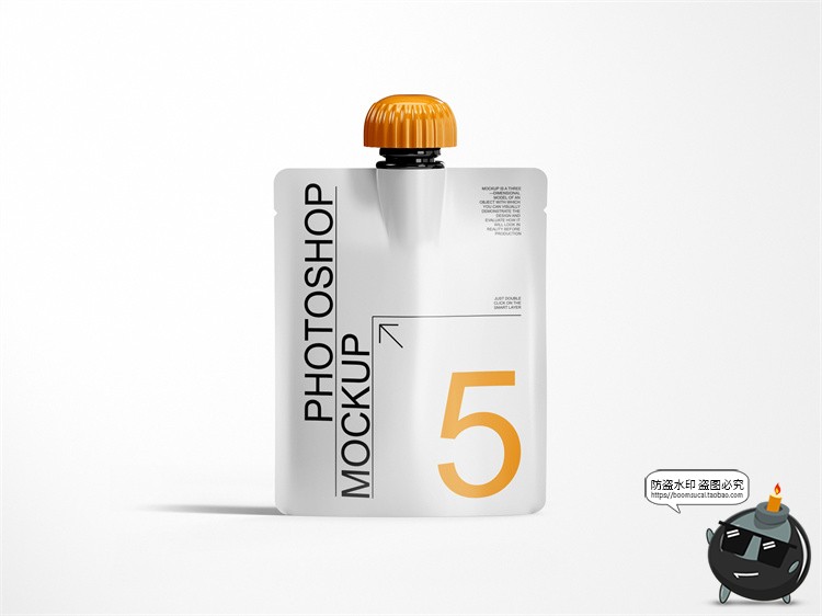 图片[2]-铝箔自立袋豆浆饮料液体吸嘴袋产品包装PSD模板智能贴图样机素材-设计猿