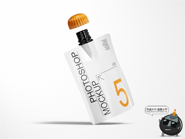 图片[4]-铝箔自立袋豆浆饮料液体吸嘴袋产品包装PSD模板智能贴图样机素材-设计猿