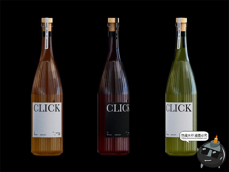 图片[2]-香槟红酒葡萄酒瓶子酒标贴图场景展示效果图样机PSD模板PS素材-设计猿