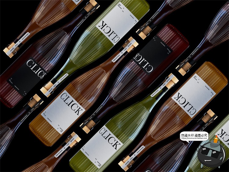 图片[4]-香槟红酒葡萄酒瓶子酒标贴图场景展示效果图样机PSD模板PS素材-设计猿