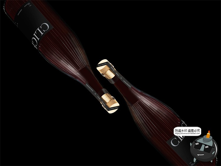 图片[5]-香槟红酒葡萄酒瓶子酒标贴图场景展示效果图样机PSD模板PS素材-设计猿