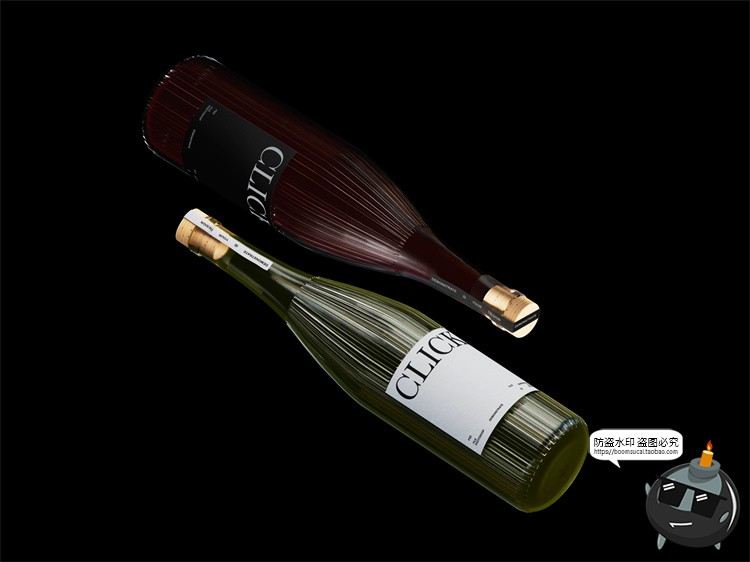 图片[6]-香槟红酒葡萄酒瓶子酒标贴图场景展示效果图样机PSD模板PS素材-设计猿