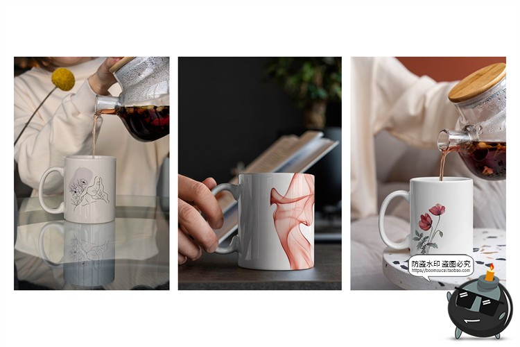 图片[4]-杯子马克杯水杯咖啡杯茶杯陶瓷杯下午茶场景展示样机PSD模板素材-设计猿