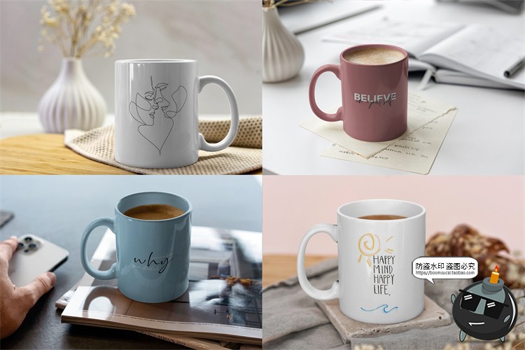 图片[12]-杯子马克杯水杯咖啡杯茶杯陶瓷杯下午茶场景展示样机PSD模板素材-设计猿