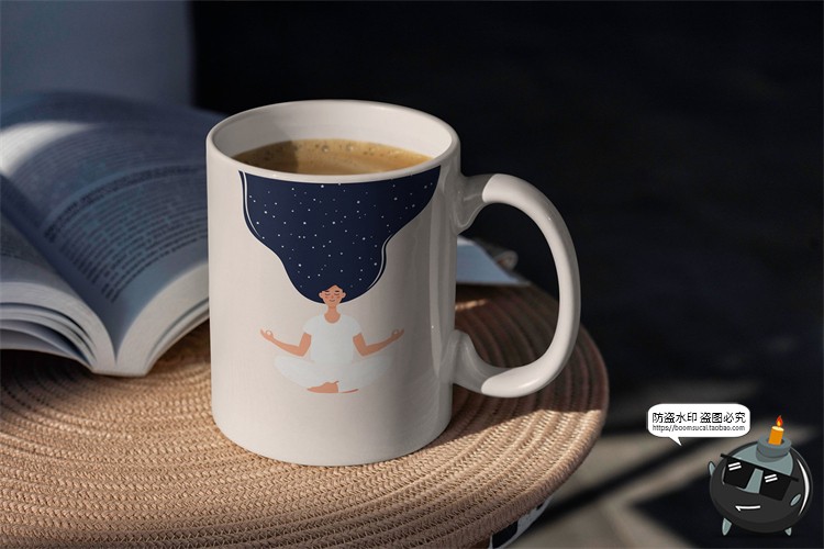 杯子马克杯水杯咖啡杯茶杯陶瓷杯下午茶场景展示样机PSD模板素材-设计猿