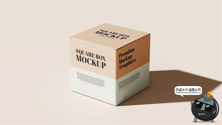图片[2]-多角度正方形纸盒产品包装盒智能贴图样机效果展示PSD模板PS素材-设计猿