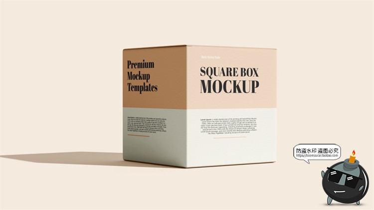图片[4]-多角度正方形纸盒产品包装盒智能贴图样机效果展示PSD模板PS素材-设计猿