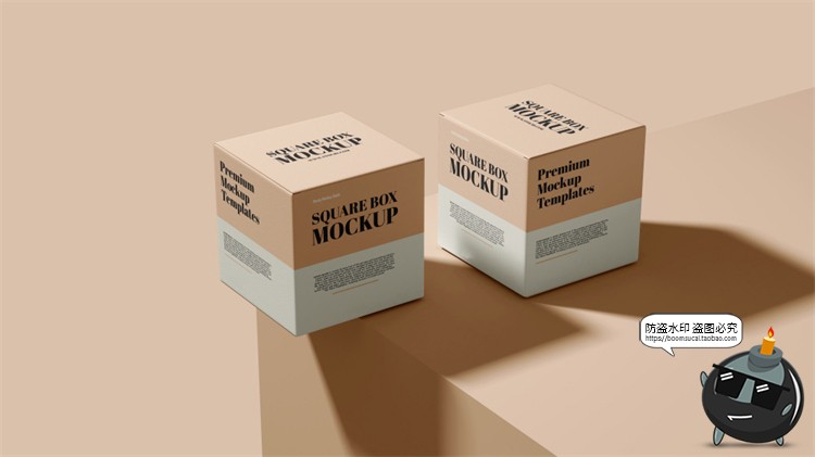 图片[7]-多角度正方形纸盒产品包装盒智能贴图样机效果展示PSD模板PS素材-设计猿