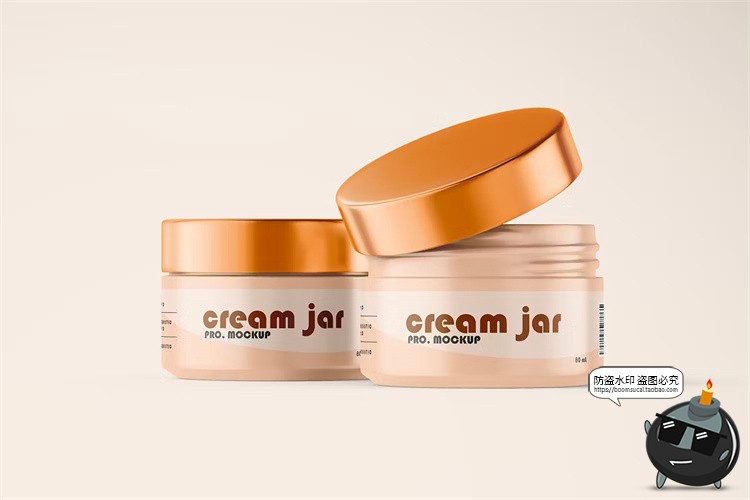 图片[8]-金属盖防晒霜美妆护肤膏体罐装瓶子外观贴图包装样机PSD模板素材-设计猿