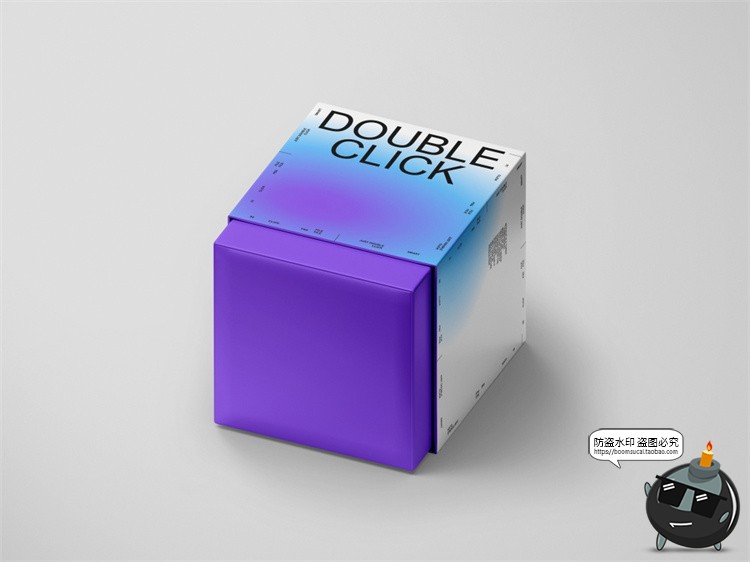 图片[1]-盲盒正方形天地盖纸盒礼品盒子包装样机效果图展示PSD模板PS素材-设计猿