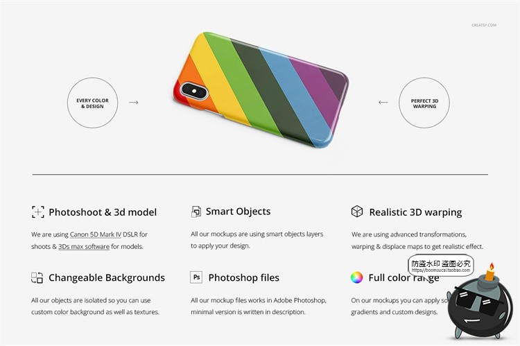 图片[2]-苹果iPhone X手机壳塑料半包硬壳材质mockups保护壳PSD样机PS素材-设计猿