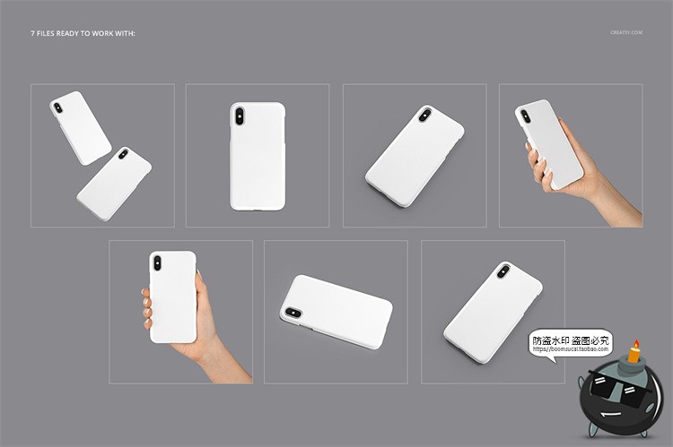 图片[3]-苹果iPhone X手机壳塑料半包硬壳材质mockups保护壳PSD样机PS素材-设计猿