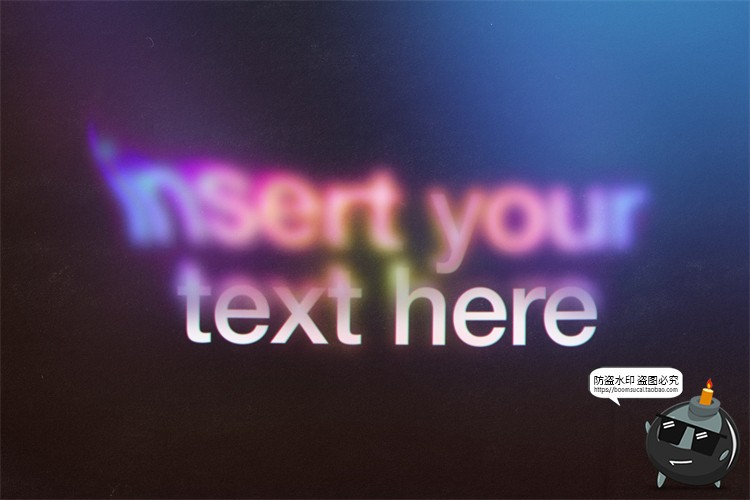 梦幻迷离扭曲都市霓虹渐变风格图层样式文字体特效PSD模板PS素材-设计猿