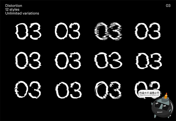 图片[1]-失真故障抖动混乱错乱效果图层样式样机字体特效PSD模板PS素材-设计猿