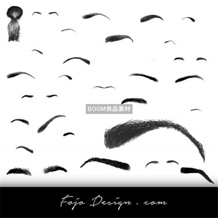 图片[1]-面容眉毛画眉眉形笔刷PS化妆后期合成笔触设计brush素材-设计猿