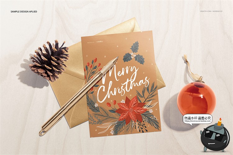 图片[11]-邀请函信封质感明信片卡片文具贴图样机场景展示效果PSD模板素材-设计猿