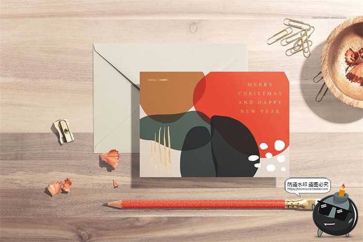 图片[17]-邀请函信封质感明信片卡片文具贴图样机场景展示效果PSD模板素材-设计猿