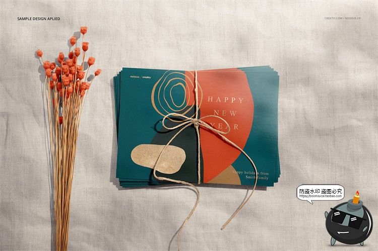 图片[19]-邀请函信封质感明信片卡片文具贴图样机场景展示效果PSD模板素材-设计猿