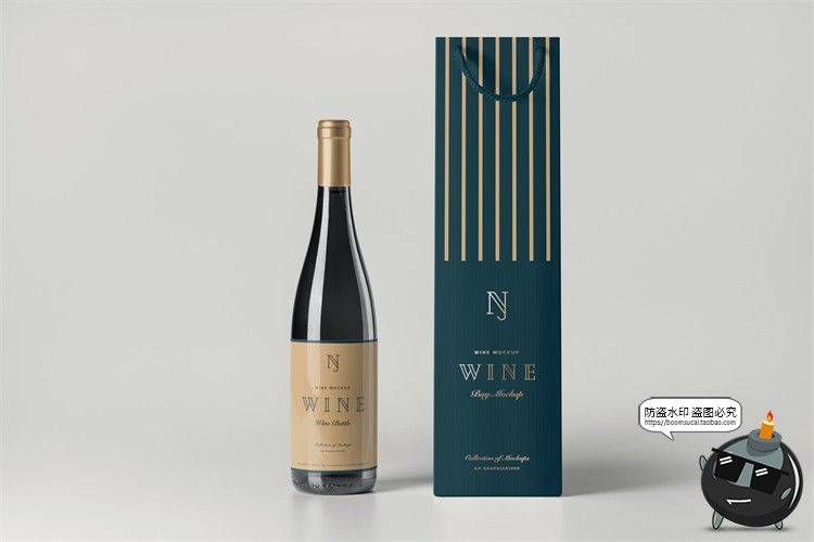 图片[7]-葡萄酒香槟红酒送礼礼品手提袋智能贴图mockup样机PSD模版PS素材-设计猿