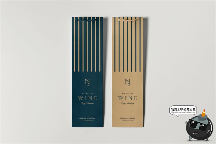 图片[9]-葡萄酒香槟红酒送礼礼品手提袋智能贴图mockup样机PSD模版PS素材-设计猿