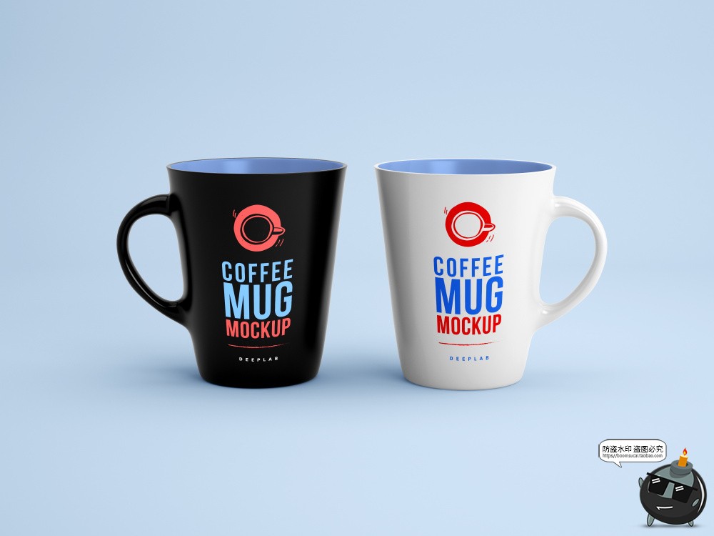 图片[1]-咖啡杯马克杯快餐早餐杯饮料茶漱口杯展示模型PSD模板样机PS素材-设计猿