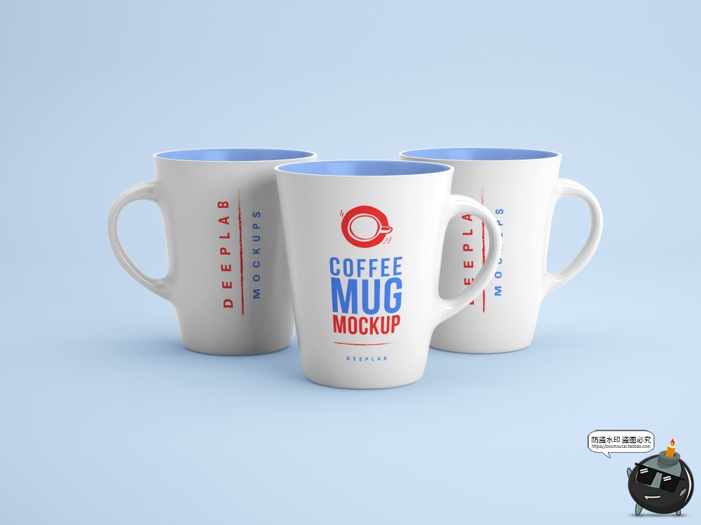 咖啡杯马克杯快餐早餐杯饮料茶漱口杯展示模型PSD模板样机PS素材-设计猿