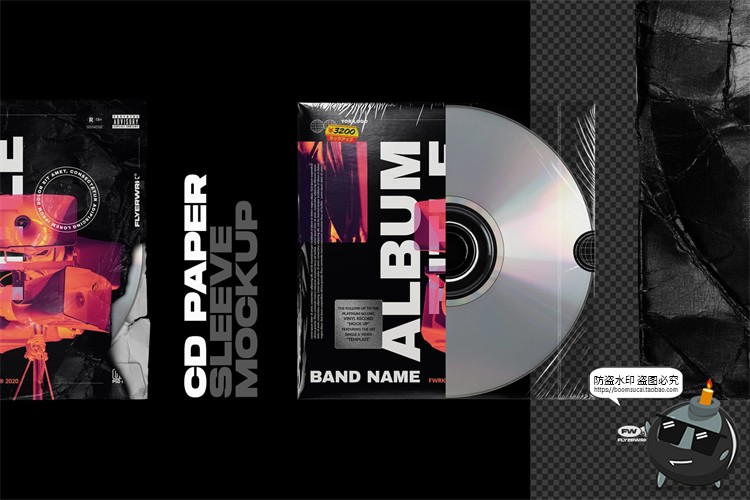 图片[7]-潮流质感CD光盘唱片专题专辑包装贴图效果展示样机PSD模板PS素材-设计猿