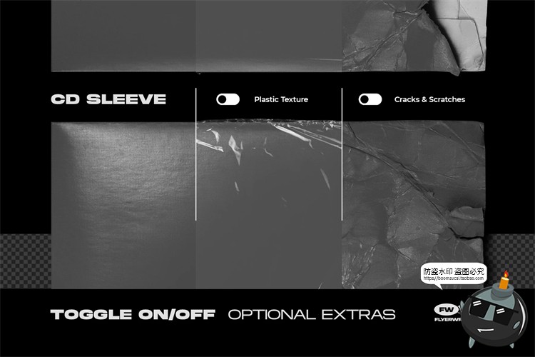 图片[8]-潮流质感CD光盘唱片专题专辑包装贴图效果展示样机PSD模板PS素材-设计猿