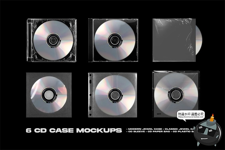 图片[13]-潮流质感CD光盘唱片专题专辑包装贴图效果展示样机PSD模板PS素材-设计猿