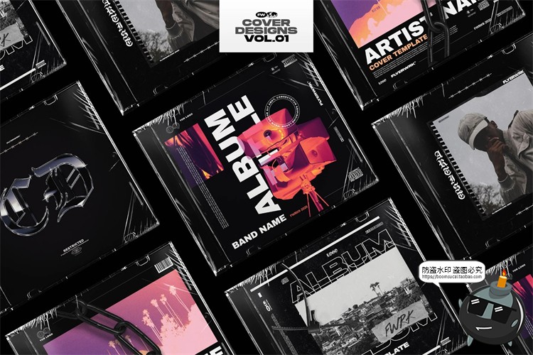 图片[14]-潮流质感CD光盘唱片专题专辑包装贴图效果展示样机PSD模板PS素材-设计猿