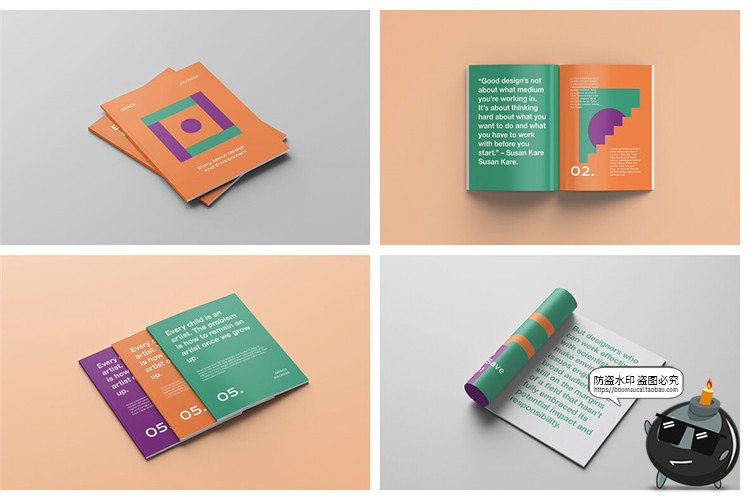 图片[13]-画册杂志书籍手册样机场景模拟效果mockup智能贴图PSD模版PS素材-设计猿