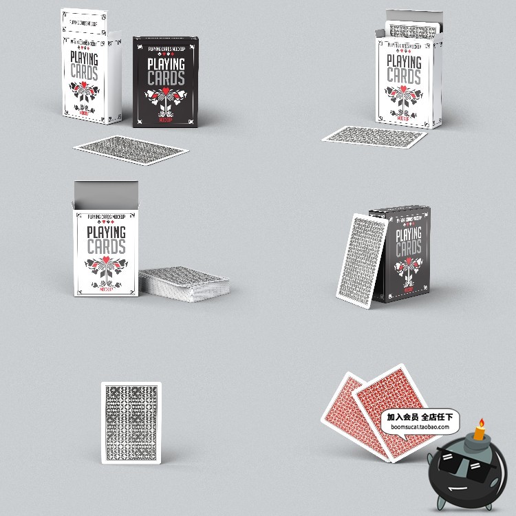 图片[1]-纸牌桥牌扑克品牌VI设计LOGO样机提案展示模型模版PSD设计ps素材-设计猿