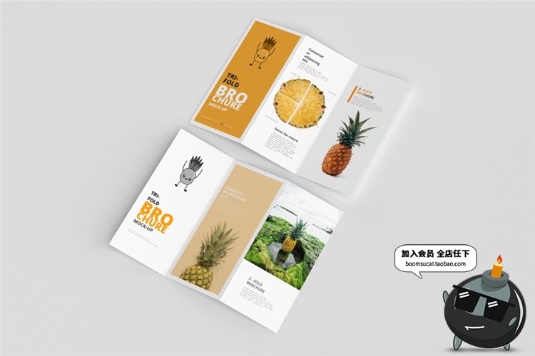 图片[3]-竖版三折页企业宣传单画册菜单手册vi智能贴图样机PSD模板PS素材-设计猿