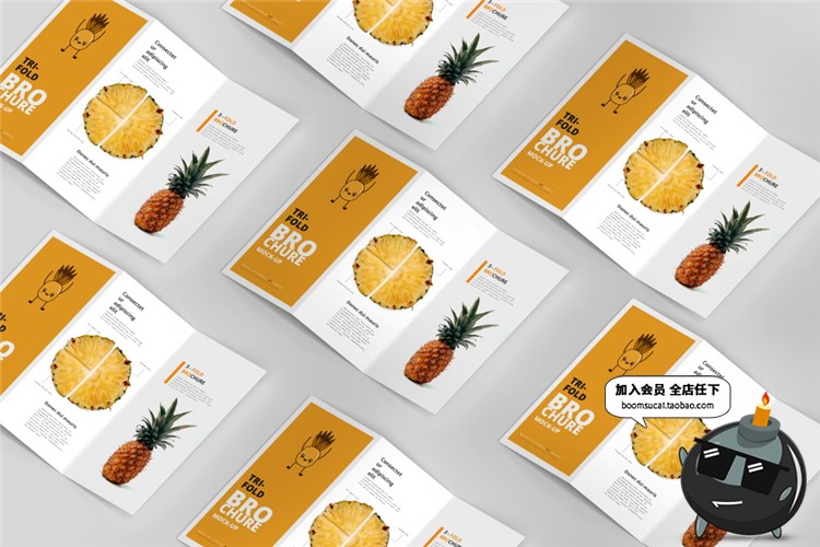 图片[10]-竖版三折页企业宣传单画册菜单手册vi智能贴图样机PSD模板PS素材-设计猿