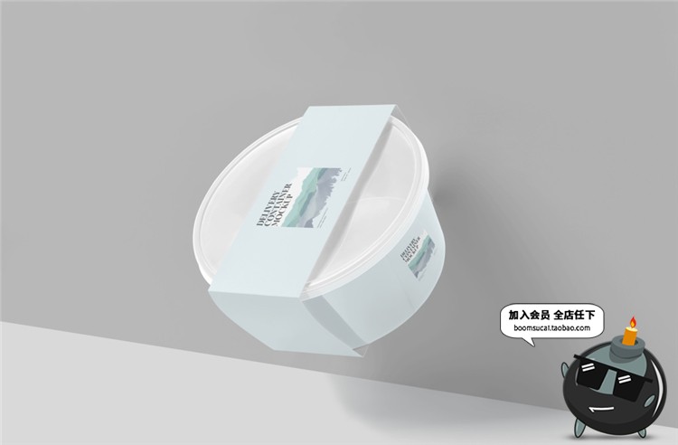 图片[4]-外卖圆形餐盒碗塑料大容量碗食品包装VI样机PSD模板PS素材-设计猿