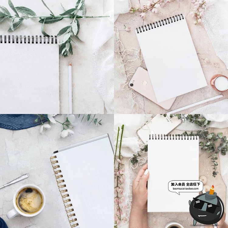 图片[5]-文艺小清新办公用品日记纸板夹画板写字板垫板VI样机PSD模板素材-设计猿