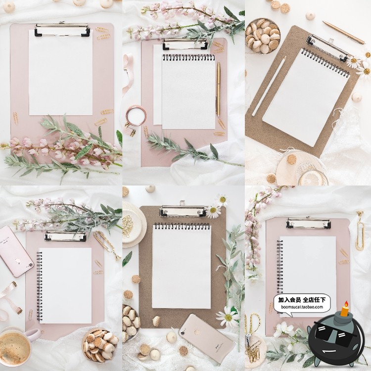 图片[10]-文艺小清新办公用品日记纸板夹画板写字板垫板VI样机PSD模板素材-设计猿