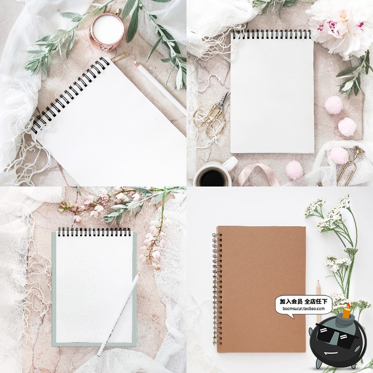 图片[11]-文艺小清新办公用品日记纸板夹画板写字板垫板VI样机PSD模板素材-设计猿