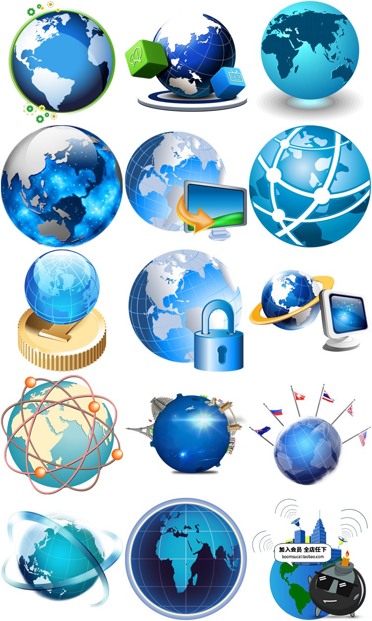 蓝色商务科技科幻信息线条网络地球抽象装饰元素png免抠设计素材-设计猿