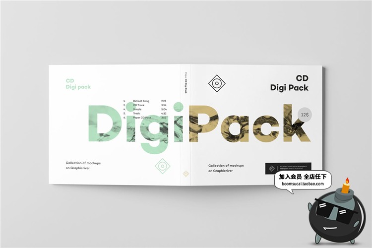 图片[8]-盒装光盘光碟CD碟片包装设计VI文创样机展示PSD模板设计PS素材-设计猿