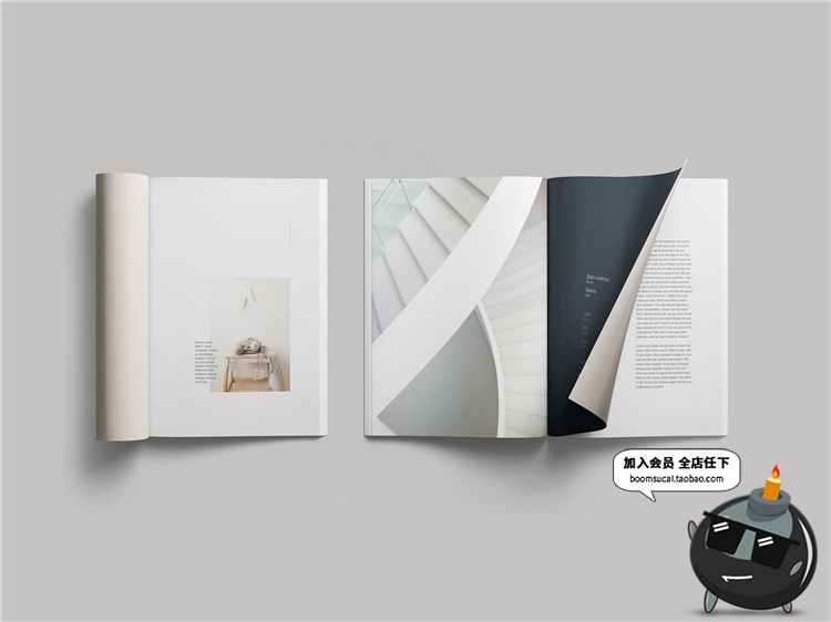 图片[4]-简约杂志品牌手册画册设计书籍文创装帧VI样机展示PSD模板PS素材-设计猿