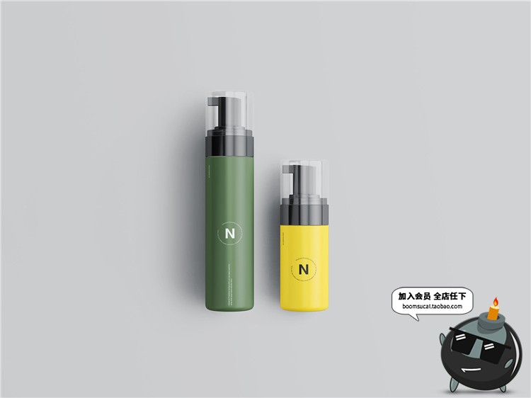 图片[3]-化妆品护肤品洗面奶起沫瓶泡沫瓶品牌设计包装样机PSD模板PS素材-设计猿