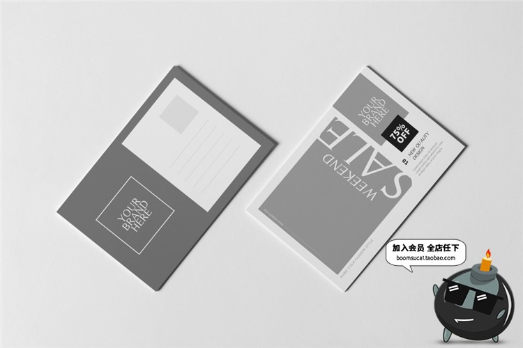 图片[3]-明信片卡片名片设计展示效果图排版PS样机智能贴图PSD模板PS素材-设计猿
