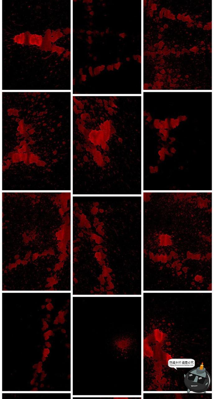 图片[5]-复古做旧惊悚恐怖万圣节暗红色飞溅后期合成纹理JPG黑底图片素材-设计猿