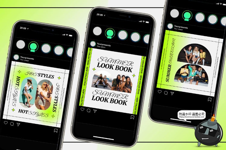 弥散现代美学渐变光颗粒流行海报图文排版广告PSD模板AI矢量素材-设计猿