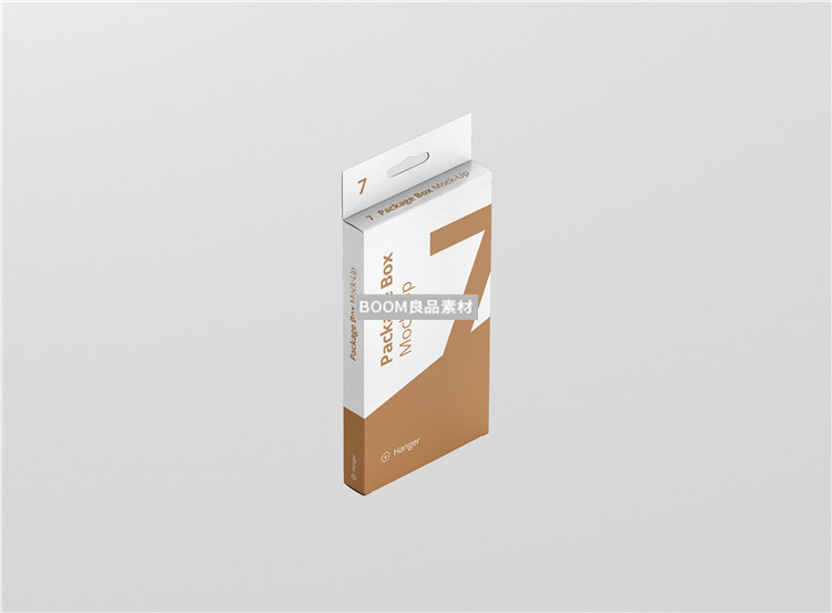 图片[1]-扁长方体挂式纸包装盒手机壳数据线包装效果展示样机PSD模板素材-设计猿