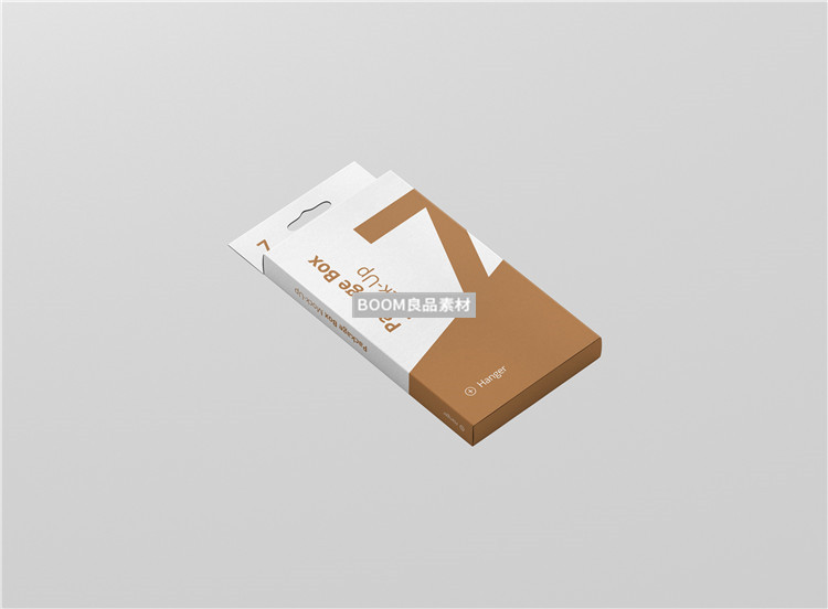 图片[5]-扁长方体挂式纸包装盒手机壳数据线包装效果展示样机PSD模板素材-设计猿
