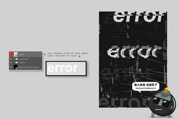 图片[9]-潮流现代抽象海报创意扭曲形变标题字体特特效样机PSD设计PS素材-设计猿